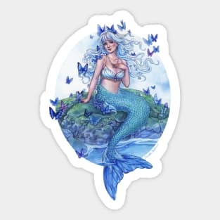 Blue Morpho Mermaid Sticker